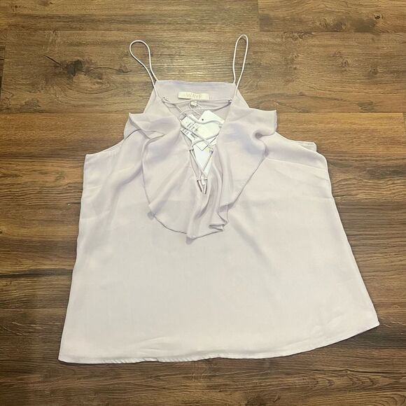 WAYF Lilac Ruffle Blouse - Picture 2 of 8